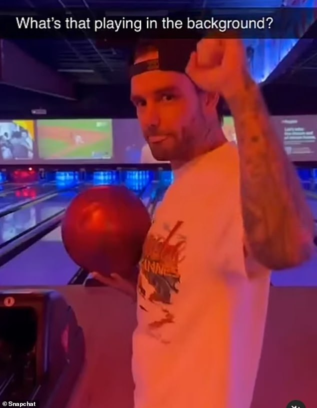 Liam pictured with a bowling ball on his Snapchat - bowling was one of his passions