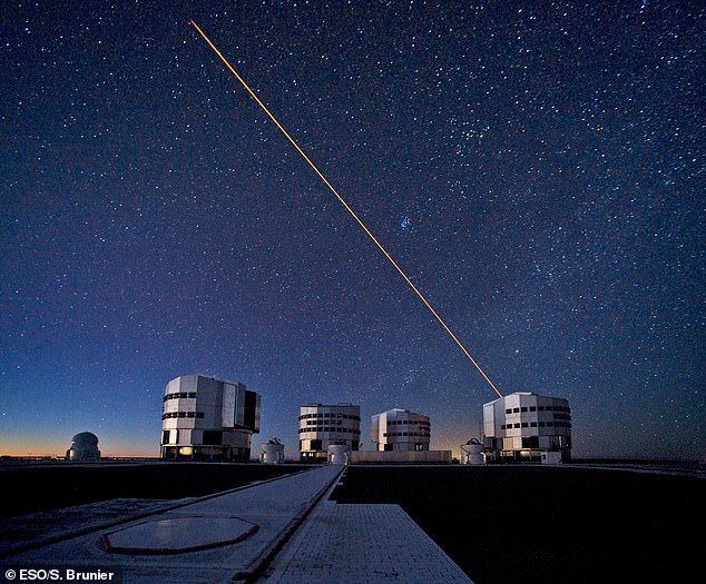 Capturing an image of the star required using a technique called interferometry to merge images from the European Southern Observatory¿s Very Large Telescope Interferometer (VLTI) four 8-metre wide telescopes (pictured)