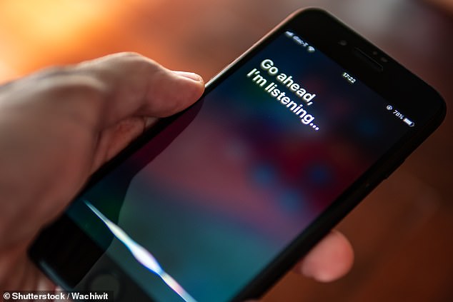 Voice assistants like Siri (pictured) are always recording for their activation words. This means they passively gather vast amounts of information from our conversations.