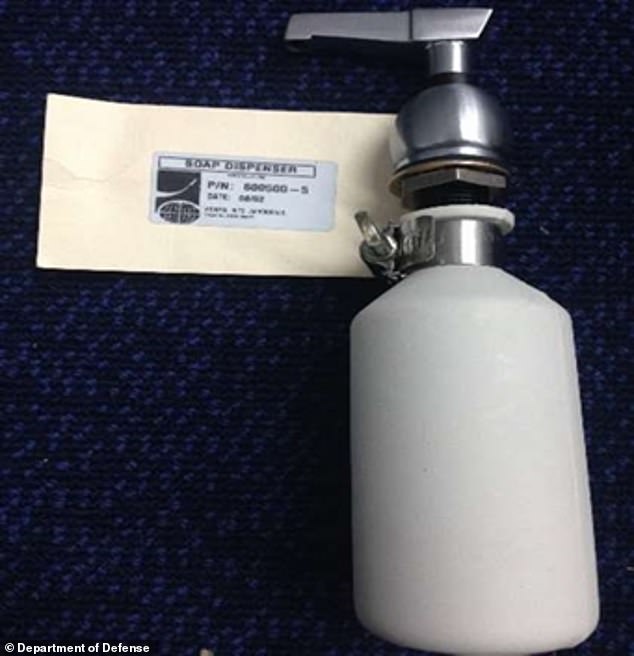 The Defense Department's Office of the Inspector General revealed that it launched its investigation into Boeing's rates after receiving an anonymous tip to their hotline. Among the irregularities they found: a 7,943 percent markup for bathroom soap dispensers (above)