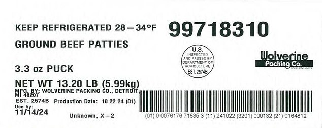 The fresh products have a 'use by' date of 11/14/2024 and the frozen products are labeled with production date 10/22/24