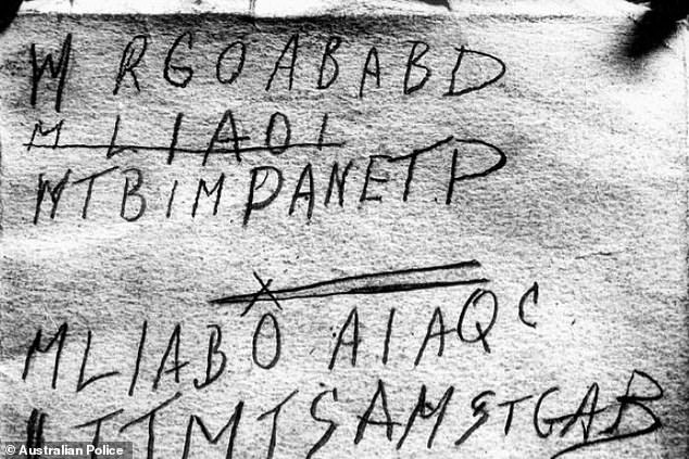 The Tamam Shud Code (pictured) was found written on the back of a book of Persian poetry believed to belong to a mysterious man found dead on Somerton Beach, Australia in 1948