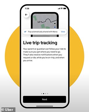 Uber highlights that the tool includes several safety measures to put parents' minds at ease, such as live trip tracking