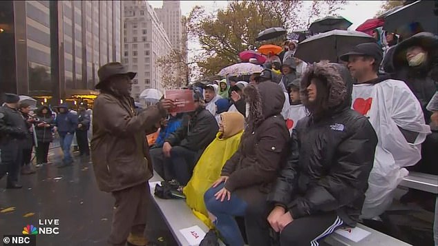 Macy's Thanksgiving Day Parade kicked off with pouring rain and frigid temperatures driving away crowds