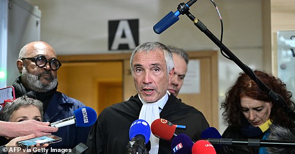 One of the defendant lawyer Patrick Gontard speaks to the press as he leaves the courtroom in Avignon on December 19, 2024, after hearing the verdict in the trial of a man, with 50 others, accused of drugging his wife and orchestrating multiple rapes over nearly a decade. A court in the French southern town of Avignon is trying Dominique Pelicot, a 71-year-old retiree, for repeatedly raping and enlisting dozens of strangers to rape his heavily sedated wife Gisele Pelicot in her own bed over a decade. Fifty other men, aged between 26 and 74, are also on trial for alleged involvement, in a case that has horrified France. (Photo by Miguel MEDINA / AFP) (Photo by MIGUEL MEDINA/AFP via Getty Images)