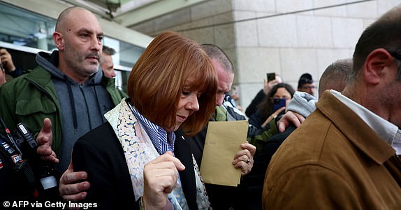 Gisele Pelicot leaves the courthouse after hearing the verdict of the court that sentenced her ex-husband to the maximum term of 20 years jail for committing and orchestrating her mass rapes with dozens of strangers he recruited online, in Avignon on December 19, 2024. Dominique Pelicot, who had already confessed to the crimes, was earlier found guilty by the court in the southern city of Avignon after an over three-month trial that shocked France and turned his former wife Gisele into a feminist hero. His 50 co-defendants in the case were also convicted by the court, with no acquittals. (Photo by Clement MAHOUDEAU / AFP) (Photo by CLEMENT MAHOUDEAU/AFP via Getty Images)