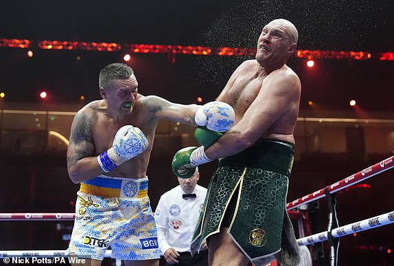 File photo dated 18-05-2024 of Oleksandr Usyk (left) landing big punch in ninth round on Tyson Fury. Oleksandr Usyk became the first undisputed heavyweight champion since Lennox Lewis in 2000 following a points victory against Tyson Fury. Issue date: Thursday December 12, 2024. PA Photo. See PA story SPORT Christmas May. Photo credit should read Nick Potts/PA Wire.