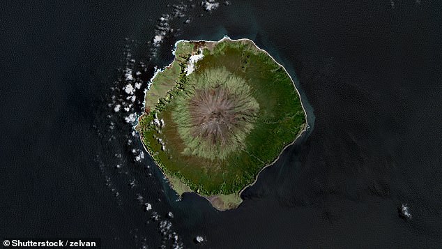 Tristan da Cunha is an active volcano reaching a height of 2,062m/6,670ft above sea level