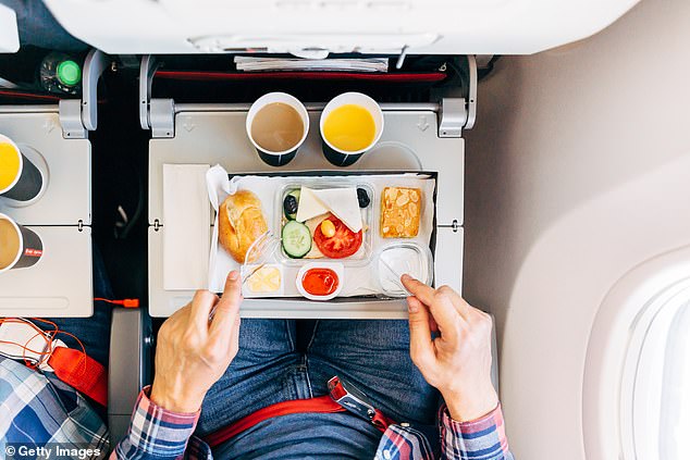 Most users said they took forward to their mid-flight meal (stock image)