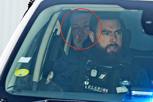 Dominique Pelicot is seen arriving at court in the back of a police car earlier this week