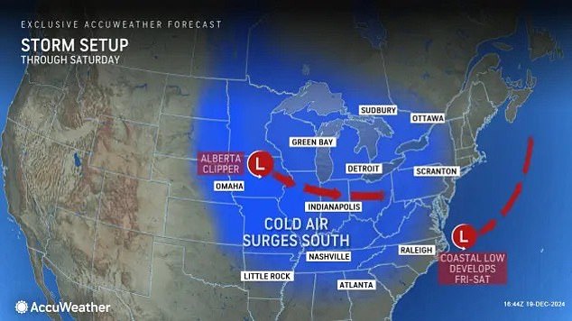 The combined force of two winter storms are bringing hazardous travel conditions to Midwestern and Northeastern states as early holiday travel begins