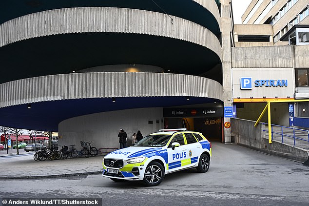 The parking garage where the rapper was killed in central Norrköping, Sweden on Thursday evening, 19th December 2024