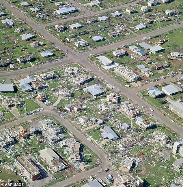 The cyclone flattened the city as heavy rain, severe storms and damaging winds of up to 217km/h brought down power lines and destroyed the homes of thousands of families