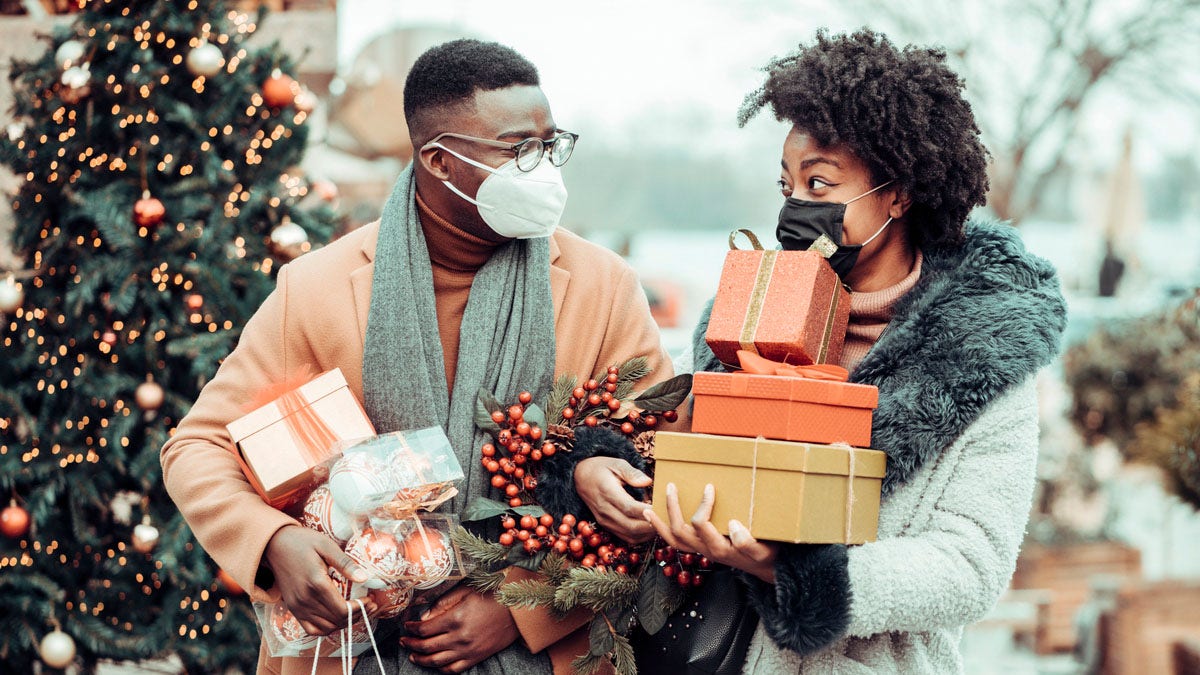 Holiday shopping in masks