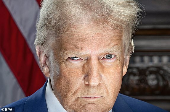 epa11828751 A handout photo made available by the Trump Vance Transition Team shows US President-elect Donald Trump's official portrait, USA, 15 January 2025 (issued 16 January 2025). Donald J. Trump will be sworn in as the 47th President of the United States and JD Vance as the 50th Vice President during a ceremony at the US Capitol on 20 January 2025.  EPA/TRUMP VANCE TRANSITION TEAM HANDOUT   HANDOUT EDITORIAL USE ONLY/NO SALES