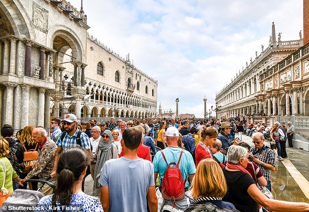 'Venice in summer is horrible,' one Redditor says. The above image shows a crowded walkway at the city's Piazza San Marco