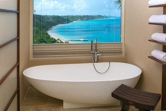 A bathtub with the most spectacular view