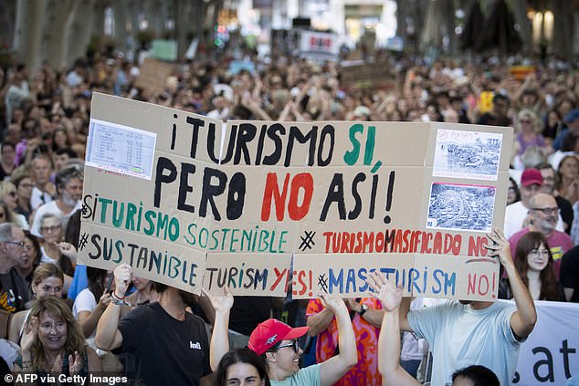 Over the summer, anti-tourism protestors carried out a series of demonstrations demanding tougher regulations to control the influx of 'low quality' tourists flocking ti the Spanish island