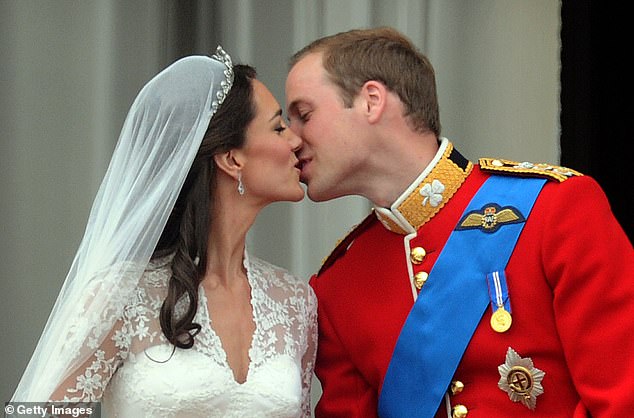 The childhood sweethearts kissed on the Buckingham Palace balcony after marrying in 2011.