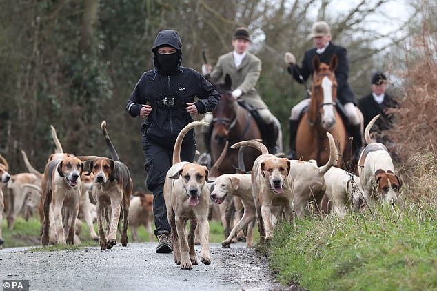 A hunt near Husthwaite, North Yorkshire on Boxing Day 2020