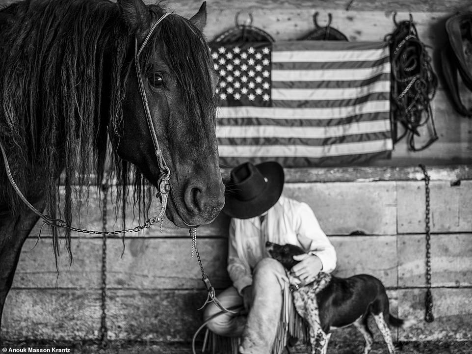 Anouk says: '[The cowboys'] daily lives, breeds, landscape, climate, language, tools, equipment and cultures each have their own nuances and yet all belong to a singular tapestry of heritage, preserving the eternal hope, soul, and optimism that come with living in freedom and independence.' The above picture, titled 'Merica, was taken in the United States