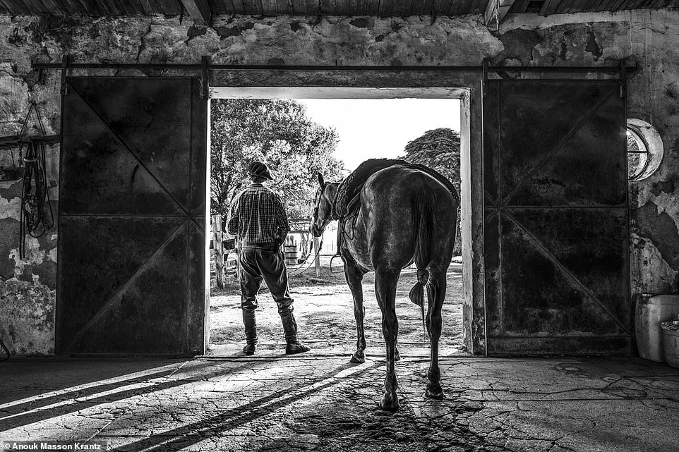 The Frontier: Cowboys of the Americas project was the first time that Anouk had gone to South America to document modern-day ranchers. The above photo was taken in Uruguay and is unposed for 'a more natural and authentic picture'. Anouk explains: 'I try to give [the cowboys] space so they can be themselves and once they realise my process, they forget I am even there'