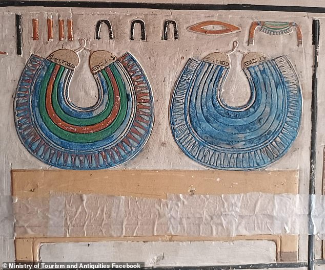 Inside walls of the tomb feature stunning artworks, depicting Egyptian pottery, jewellery and more