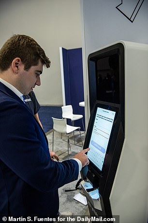 The eye test machine being tried by a DailyMail.com reporter