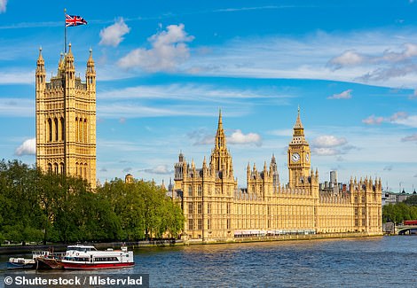 Above: The Palace of Westminster, London, aka the Houses of Parliament. Not to be confused with the Hungarian Parliament Building in Budapest