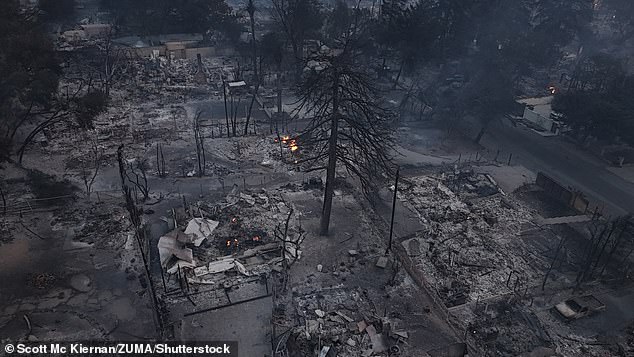 Pictured: The destruction near Eaton Canyon