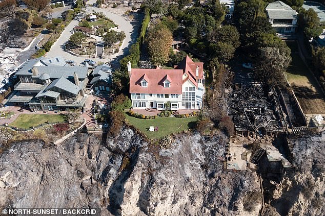 The famed actor nearly lost his Malibu home in 2018 to the Woolsey fires which completely took down his neighbors property; the home pictured in 2018