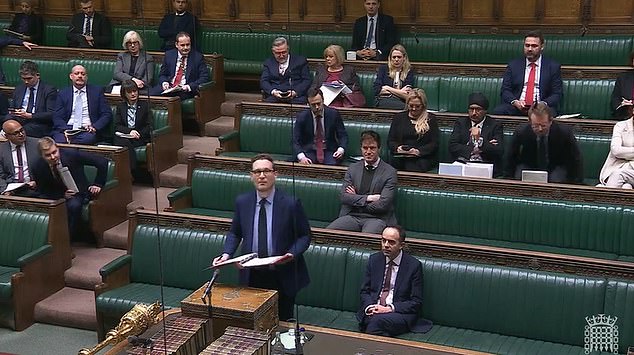 But the Chancellor refused to come to the Commons to answer an urgent question on the borrowing costs this morning - instead sending her deputy Darren Jones (pictured)