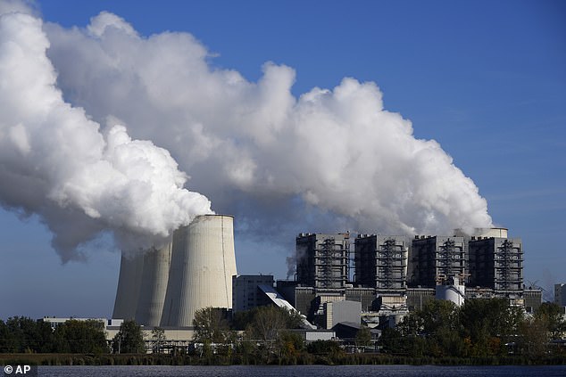 The rate at which CO2 is being added to the atmosphere was actually faster in 2024 than in recent years due to the continued use of polluting fossil fuels like coal. Pictured: The Jaenschwalde coal-fired power plant operates in Jaenschwalde, Germany during October last year