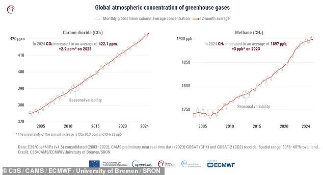 In 2024, the concentration of greenhouse gases in the atmosphere reached record highs. Scientists agree that this is one of the primary drivers of warming temperatures