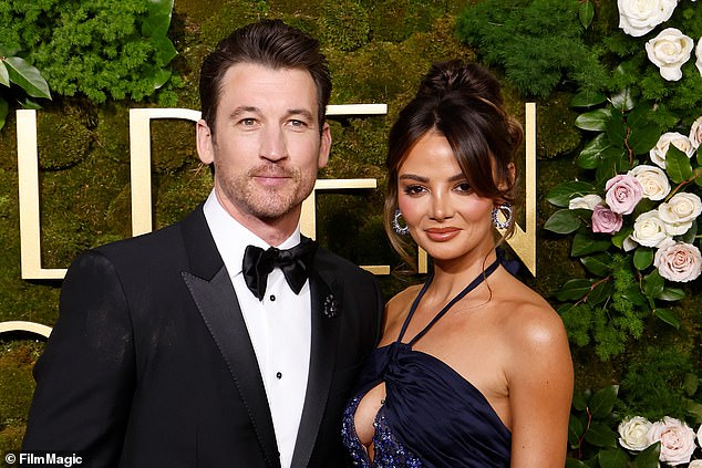 Miles Teller and his wife Keleigh, seen here attending the Golden Globes on Sunday,  had landed their dream home for $7.5 million in 2023 before losing it this week to the fires