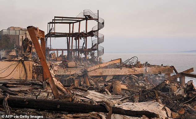 The natural disaster has displaced residents in the Pacific Palisades (seen above on Thursday), Altadena, Calabasas, Hidden Hills, Hollywood, and more areas in Southern California