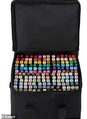 What makes the $59 set stand out is its 168 different coloured markers, all stored perfectly in a black zip-closure bag