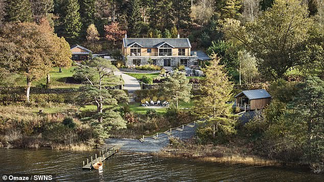 The £4million secluded waterside sanctuary at Coniston water is nestled in quaint woodland