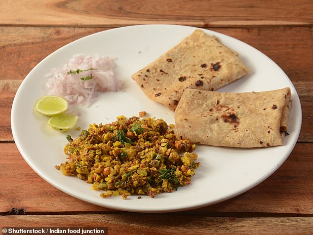 India's breakfast is a popular choice, with egg bhurji (spicy scrambled eggs) a top recommendation (pictured above)