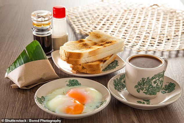 Singapore's kaya toast breakfast (pictured above) is 'one of the best brekkies', according to one user