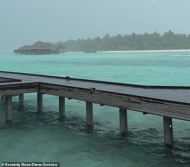 Diana said: 'It rained four times but that didn't really bother us. The problem was that it was cloudy most of the time - it was literally like London'