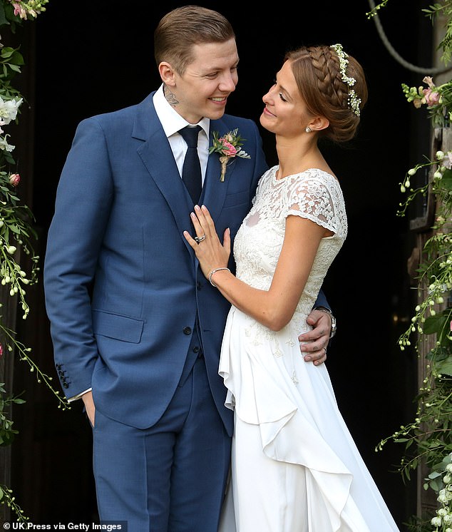 On her wedding day to ex-husband Professor Green in 2013