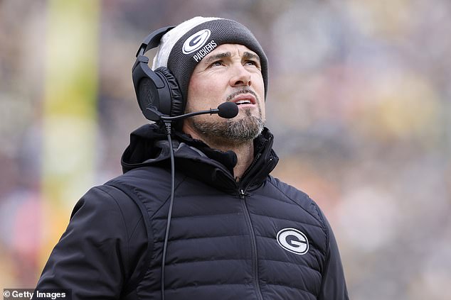 Head coach Matt LaFleur of the Green Bay Packers looks on against the Chicago Bears