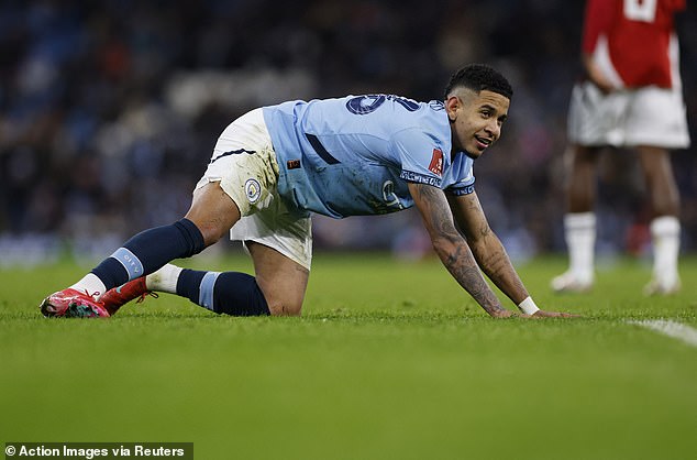 The City winger, who joined last summer, was making his first appearance in the FA Cup