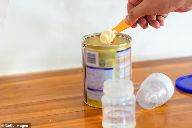 The number prescriptions for standard brands of baby formula, including SMA Little Steps and Aptamil 1, jumped by 80 per cent in two years and a by a third in the last year alone (stock image)