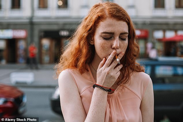 Women who were pregnant and received rewards were much more likely to stop smoking than those in the control groups, both at the end of the pregnancy and after the birth of the baby (stock image)