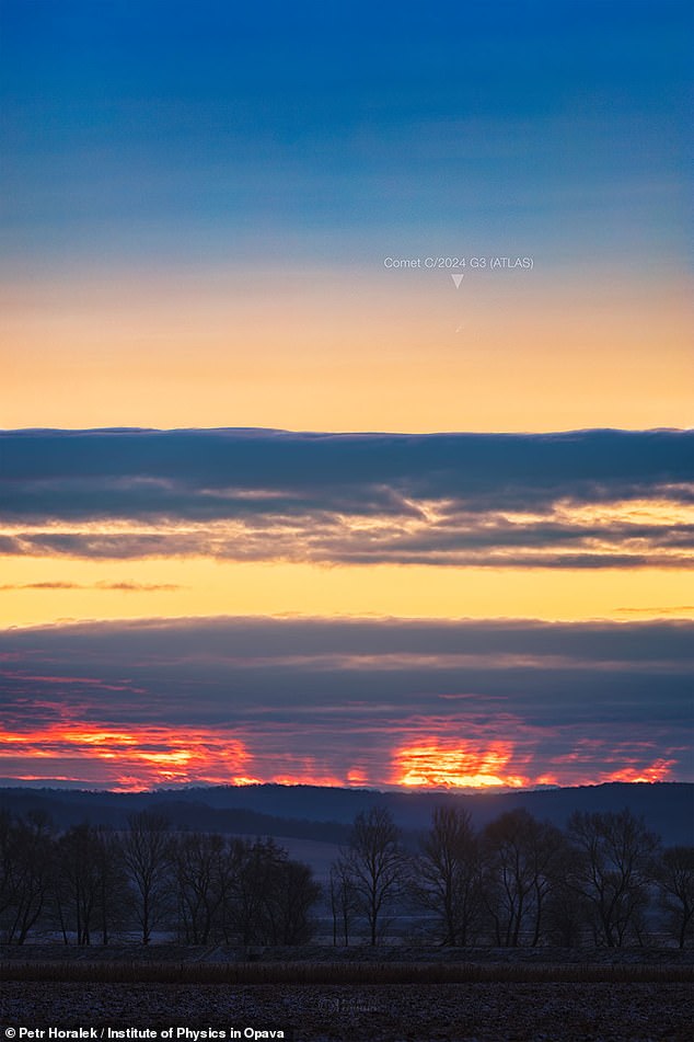 This image was taken of the comet early yesterday morning near Tornaľa, Slovakia