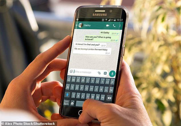 SMS has largely been superseded by messaging apps like WhatsApp (pictured) which uses end-to-end encryption