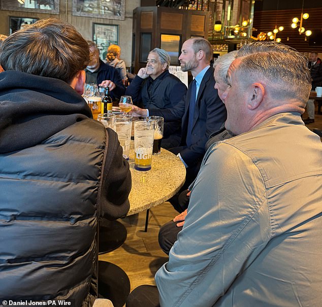 The future king was spotted in the Birmingham New Street Station branch of the popular pub chain after appearing at an event to mark his new role as Patron of the College of Paramedics