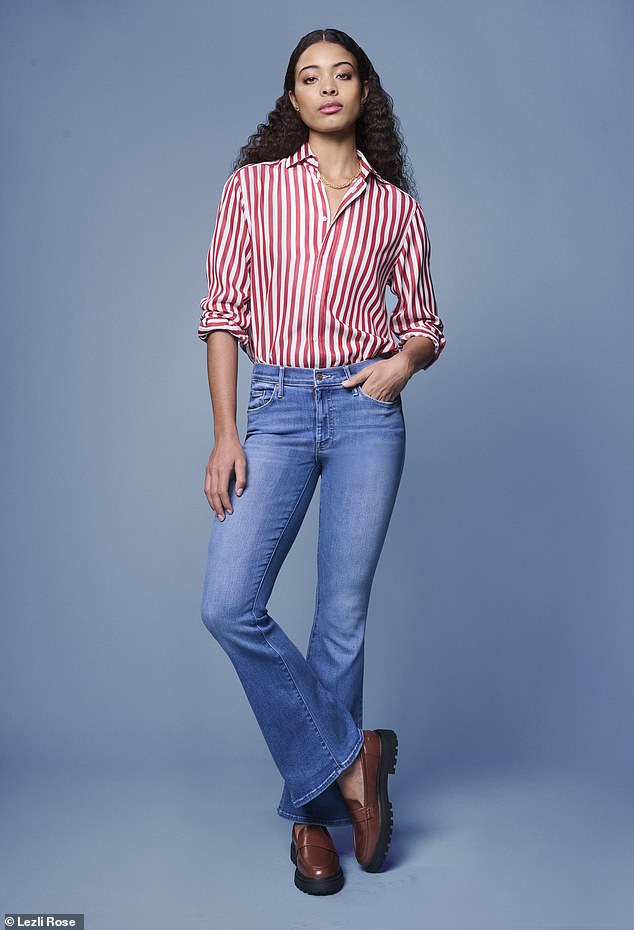 Jeans, £265, Mother at trilogystores.co.uk; shirt, £120, withnothingunderneath.co​m; loafers, £36, next.co.uk